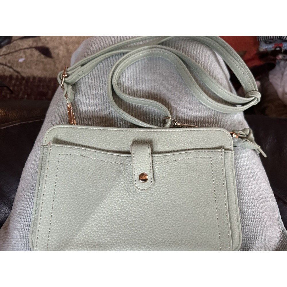 Wristlet & Cross Body Light Smoke Blue 8x5.5 Soft Lots Of Storage (24)